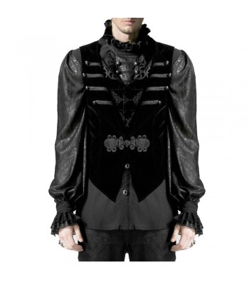 Mens Gothic Velvet Waistcoat Tailcoat Vest Black Red Velvet Victorian Vest Coat 